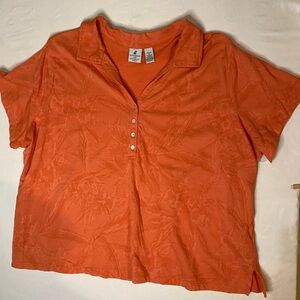 Caribbean Joe Orange Button Down Shirt